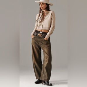 Free People Coated Good Luck Barrel Jeans, sz 29